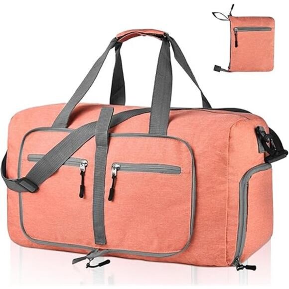 65L Travel Duffle Bag for Men Women - Foldable Duffel Bag with Shoes Compartment - Picture 7 of 7